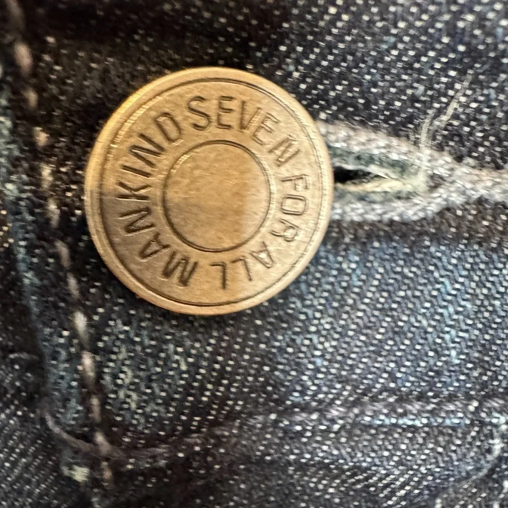 7 For All Mankind The Straight Jeans Mens 38x32 Stretch Dark Wash Denim Size‎ 38